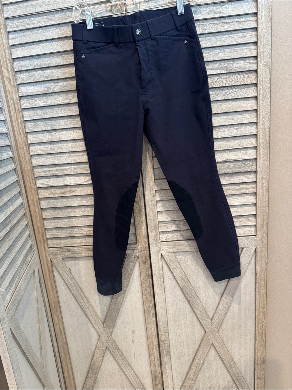 Ariat Deep Navy kids Riding Breeches with suede Accents